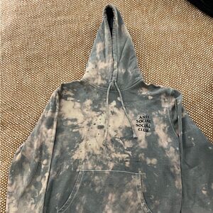 Anti Social Social Club Gray and Cream Hoodie